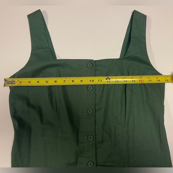 Cider Linen Blend Green Midi Dress - Picture 9 of 10